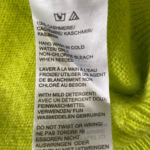 Lord & Taylor Chartreuse Green Cashmere Cozy Long Sleeve Turtleneck Sweater-Sz-M - Picture 9 of 16
